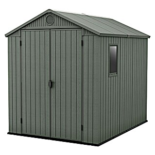 Keter Gerätehaus Darwin 6x8 (Außenmaß inkl. Dachüberstand (B x T): 190 x 244 cm, Kunststoff, Grün)