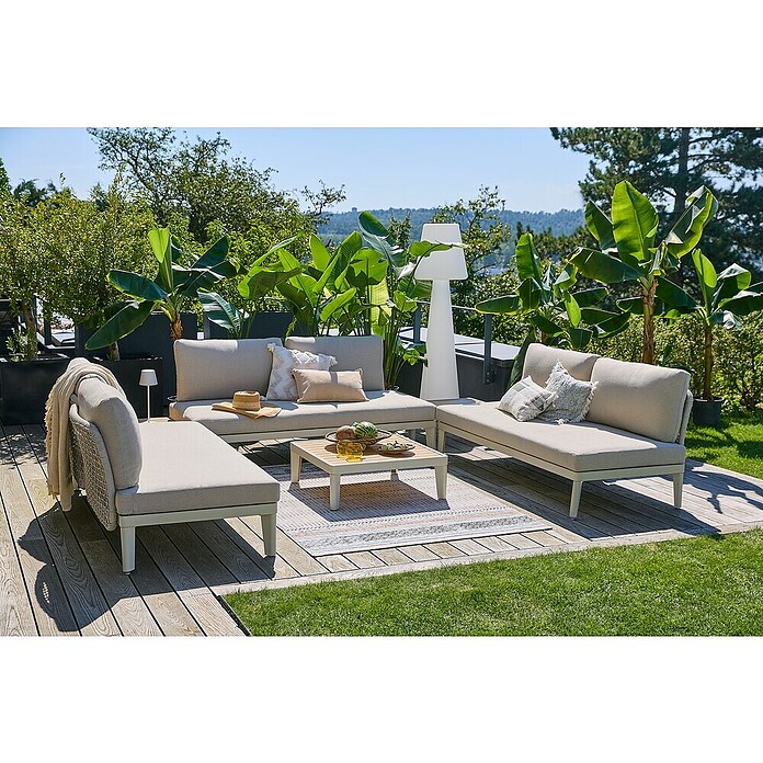Sunfun Solo Loungesofa Rope (Light-Greige, L x B x H: 167,5 x 86,5 x 66 cm, Aluminium) | BAUHAUS