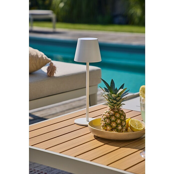 Sunfun Solo Mesa de centro (L x An x Al: 120 x 72 x 26 cm, Aluminio, Bandeja extraíble, Beige claro) | BAUHAUS