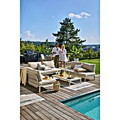 Sunfun Solo Mesa de centro (L x An x Al: 120 x 72 x 26 cm, Aluminio, Bandeja extraíble, Beige claro) | BAUHAUS