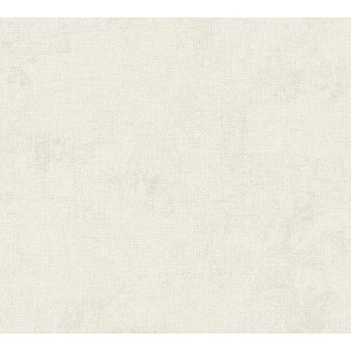 A.S. Création New Walls Vliestapete Textil - Weiß, Uni, 10,05 x 0,53 m - Ein cremefarbener, stoffähnlicher Hintergrund mit einer subtilen Textur, ideal für Hintergründe oder Präsentationen.