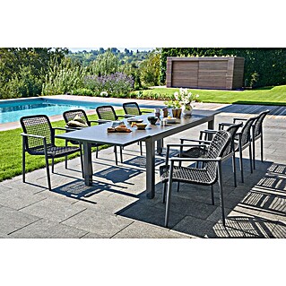 Sunfun Gartenmöbel-Set Maja/Solo (9 -tlg., Night-Grey, Ausziehbar)