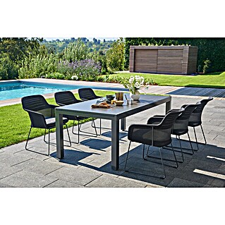 Sunfun Gartenmöbel-Set Maja (7 -tlg., Night-Grey, Ausziehbar)
