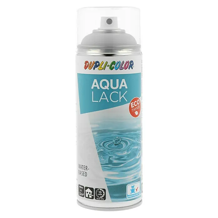 Dupli-Color Aqua Grundierung Aqua Lack - Hellgrau, 350 ml - Eine Dose DUPLI-COLOR Aqua Lack Sprühfarbe, eine umweltfreundliche Lackoption auf Wasserbasis für verschiedene Oberflächen.