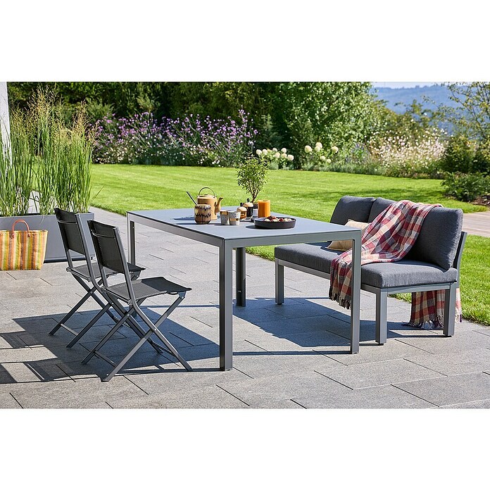 Sunfun Gartenmöbel-Set Maja (4 -tlg., Night-Grey, Klappbar) | BAUHAUS