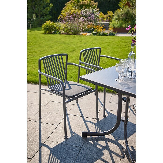 Sunfun Gartenmöbel-Set Boulevard/Sarah (5 -tlg., Night-Grey, Klappbar) | BAUHAUS