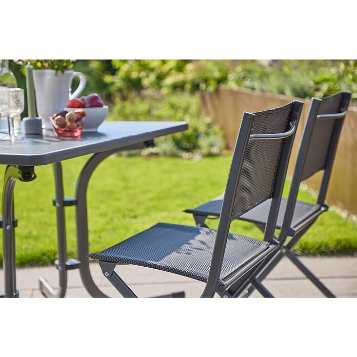 MFG Gartentisch Boulevard (L x B: 110 x 70 cm, Stahl, Sevelit, Schiefer, Klappbar) | BAUHAUS