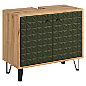 Riva Waschtischunterschrank Flower (B x T x H: 70 x 34 x 59 cm, Dark Green/Artisan Eiche, Matt) | BAUHAUS