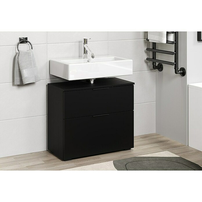 Riva Waschtischunterschrank Space (B x T x H: 65 x 32 x 57 cm, Schwarz, Matt) | BAUHAUS