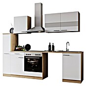 Respekta Küchenzeile Merle (Breite: 250 cm, Weiß, Mit Elektrogeräten, Mit Waschmaschinennische) | BAUHAUS