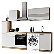 Respekta Küchenzeile Merle (Breite: 250 cm, Weiß, Mit Elektrogeräten, Mit Waschmaschinennische) | BAUHAUS