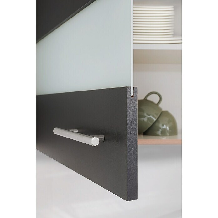Respekta Merle Küchen-Set (100 x 60 x 200 cm, Grau/Glas) | BAUHAUS