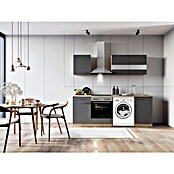 Respekta Küchenzeile Merle (Breite: 220 cm, Grau, Mit Elektrogeräten, Mit Waschmaschinennische) | BAUHAUS