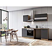 Respekta Küchenzeile Merle (Breite: 220 cm, Grau, Mit Elektrogeräten, Mit Waschmaschinennische) | BAUHAUS