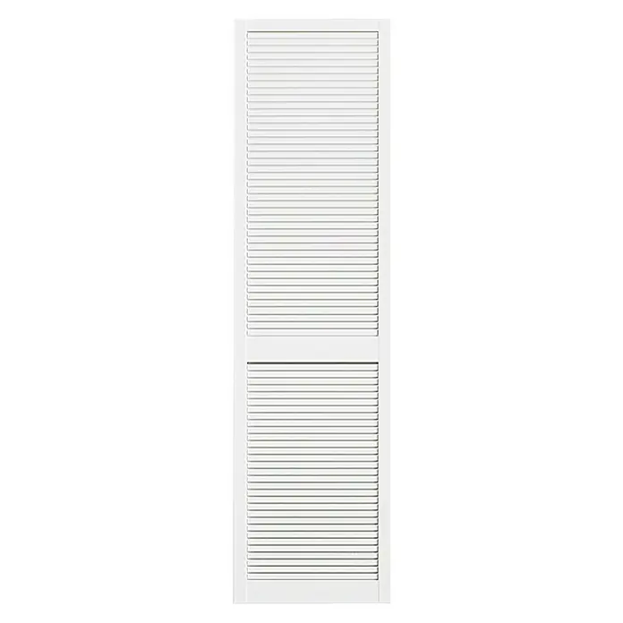 Lamellentür - B x H: 494 x 1.980 mm, Art Lamellen: Geschlossen, Weiß - Weißer Lamellenschrank für eine stilvolle Aufbewahrungslösung mit guter Belüftung, ideal für Schlafzimmer oder Ankleidezimmer.