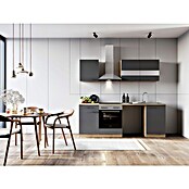 Respekta Küchenzeile Merle (Breite: 220 cm, Grau, Mit Elektrogeräten, Mit Waschmaschinennische) | BAUHAUS