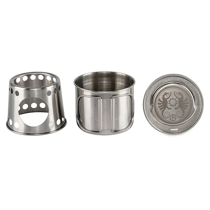 Petromax Kochbecher - Edelstahl - Mehrteiliges Bushcraft-Kochset aus Edelstahl, bestehend aus Topf, Deckel und Kocher, ideal für Outdoor-Abenteuer und Camping.