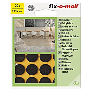 Fix-o-moll Podložna pločica od filca (Promjer: 17 mm, Lijepljenje, 20 Kom., Smeđa)