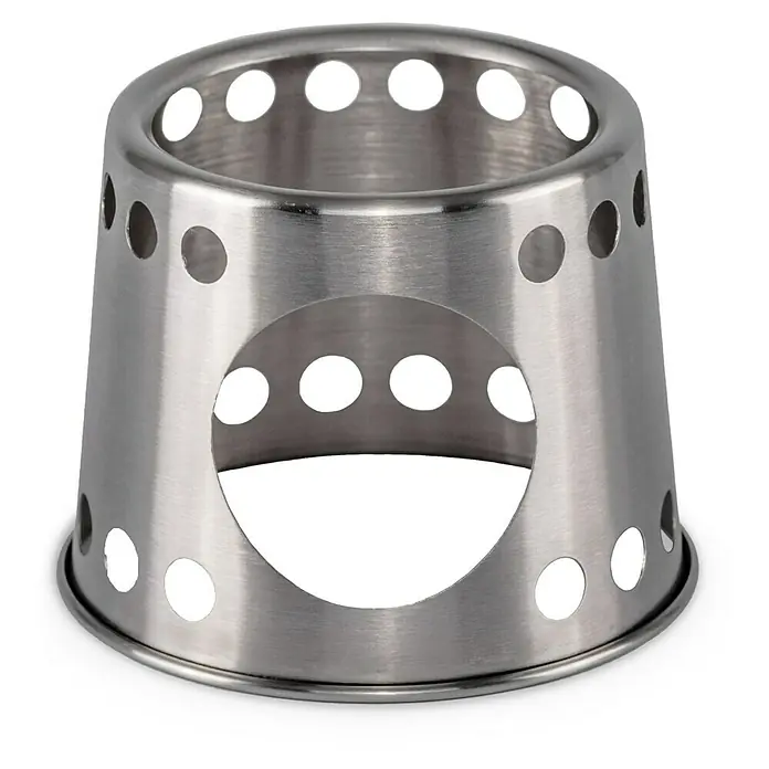 Petromax Kochbecher - Edelstahl - Metall-Spiritusbrenner mit Löchern. Geeignet für Camping, Wandern und andere Outdoor-Aktivitäten.