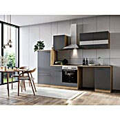 Respekta Küchenzeile Merle (Breite: 280 cm, Grau, Mit Elektrogeräten, Mit Waschmaschinennische) | BAUHAUS