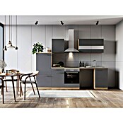 Respekta Küchenzeile Merle (Breite: 280 cm, Grau, Mit Elektrogeräten, Mit Waschmaschinennische) | BAUHAUS