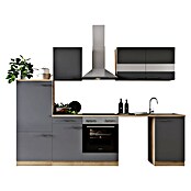 Respekta Küchenzeile Merle (Breite: 280 cm, Grau, Mit Elektrogeräten, Mit Waschmaschinennische) | BAUHAUS