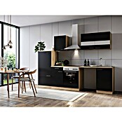 Respekta Küchenzeile Merle (Breite: 280 cm, Schwarz, Mit Elektrogeräten, Mit Waschmaschinennische) | BAUHAUS