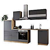 Respekta Küchenzeile Merle (Breite: 280 cm, Grau, Mit Elektrogeräten, Mit Waschmaschinennische) | BAUHAUS