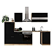 Respekta Küchenzeile Merle (Breite: 280 cm, Schwarz, Mit Elektrogeräten, Mit Waschmaschinennische) | BAUHAUS