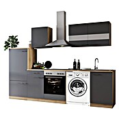 Respekta Küchenzeile Merle (Breite: 280 cm, Grau, Mit Elektrogeräten, Mit Waschmaschinennische) | BAUHAUS