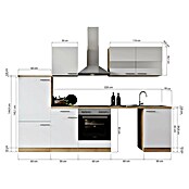 Respekta Küchenzeile Merle (Breite: 280 cm, Schwarz, Mit Elektrogeräten, Mit Waschmaschinennische) | BAUHAUS