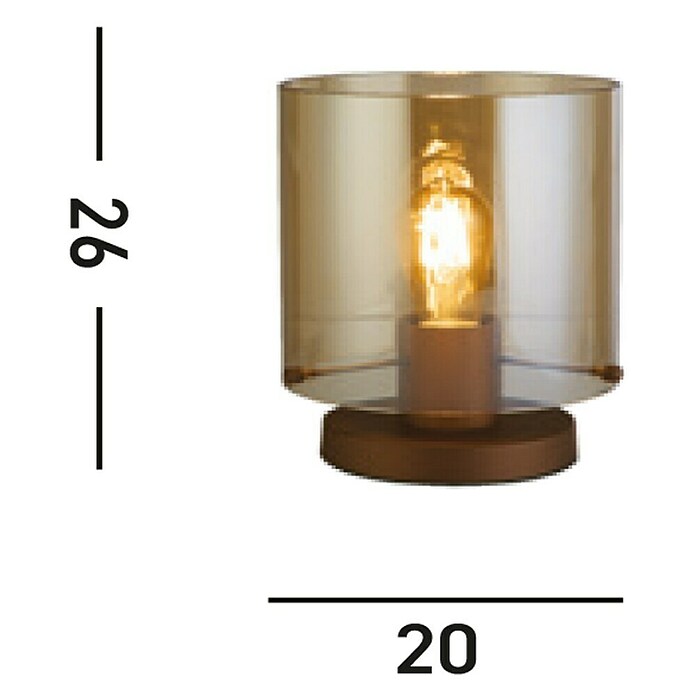 Searchlight Tafellamp Sweden (Mokka en Amber, Amber, E27) | BAUHAUS
