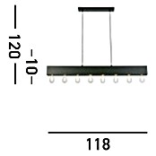Searchlight Hanglamp Piano (l x b x h: 118 x 7 x 11,5 cm, Zwart, E27) | BAUHAUS