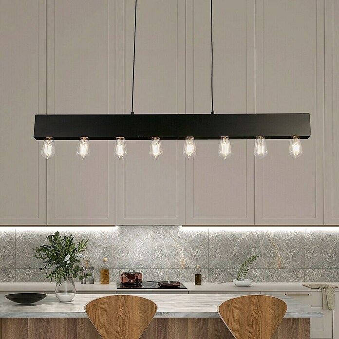 Searchlight Hanglamp Piano (l x b x h: 118 x 7 x 11,5 cm, Zwart, E27) | BAUHAUS