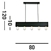 Searchlight Hanglamp Piano (l x b x h: 80 x 7 x 11,5 cm, Zwart, E27) | BAUHAUS
