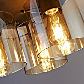 Searchlight Plafondlamp Sweden (l x b x h: 39 x 39 x 21 cm, Mokka, Amber, E27) | BAUHAUS