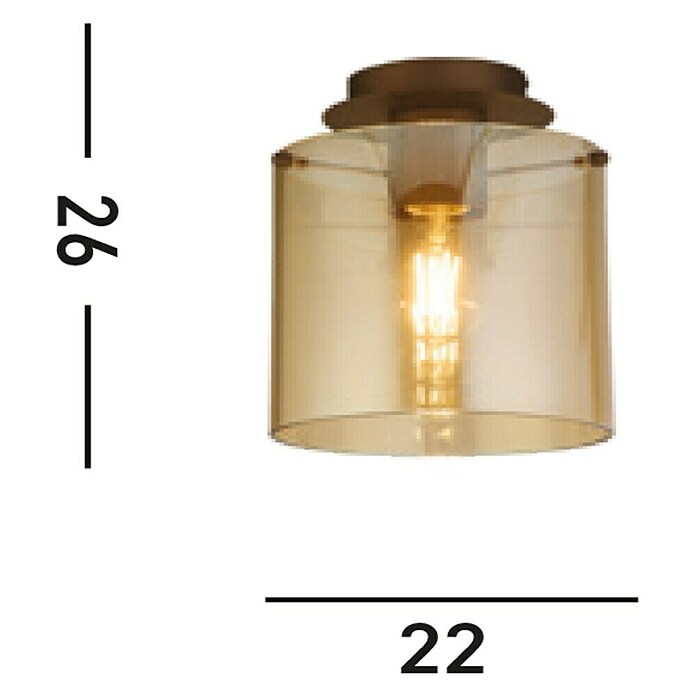 Searchlight Plafondlamp Sweden (Mokka, Amber, E27) | BAUHAUS