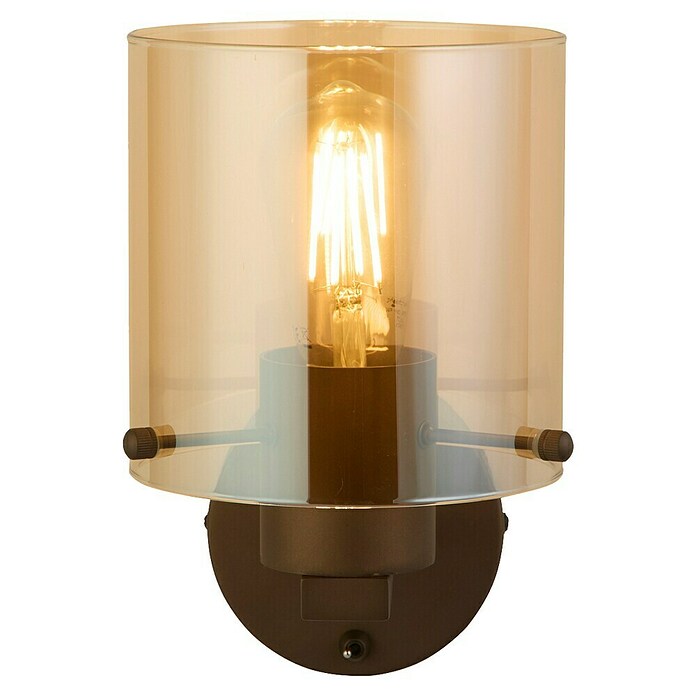 Searchlight Wandlamp Sweden (Mokka en Amber, Amber, E27) | BAUHAUS