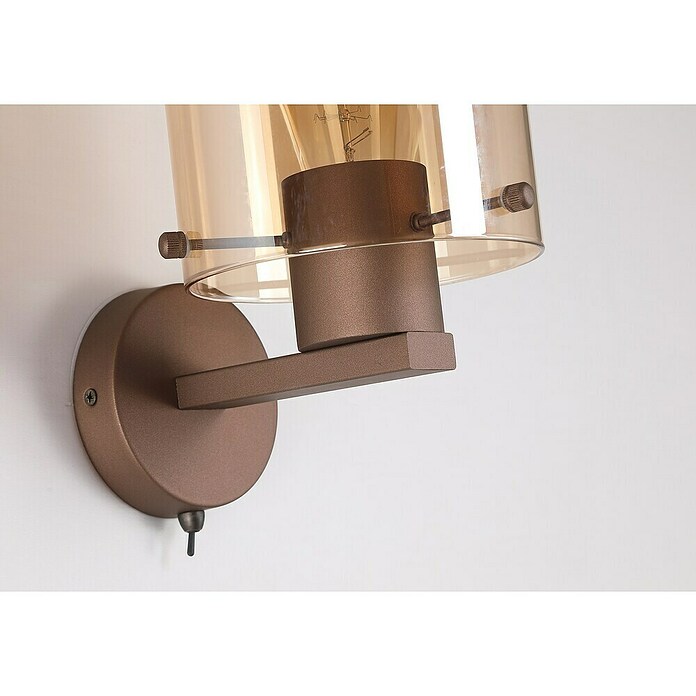 Searchlight Wandlamp Sweden (Mokka en Amber, Amber, E27) | BAUHAUS