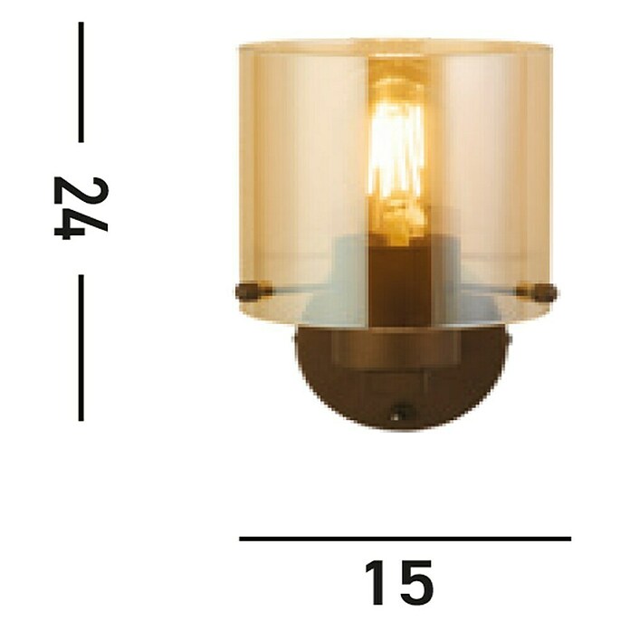 Searchlight Wandlamp Sweden (Mokka en Amber, Amber, E27) | BAUHAUS