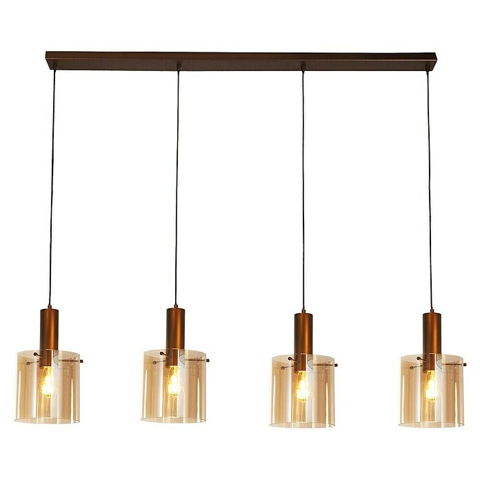 Searchlight Hanglamp Sweden (l x b x h: 142 x 22 x 35 cm, Kleur glas: Amber, E27) | BAUHAUS