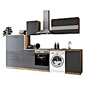 Respekta Küchenzeile Merle (Breite: 310 cm, Grau, Mit Elektrogeräten, Mit Waschmaschinennische) | BAUHAUS