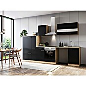 Respekta Küchenzeile Merle (Breite: 310 cm, Schwarz, Mit Elektrogeräten, Mit Waschmaschinennische) | BAUHAUS