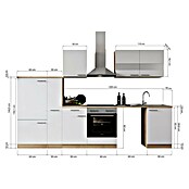 Respekta Küchenzeile Merle (Breite: 310 cm, Schwarz, Mit Elektrogeräten, Mit Waschmaschinennische) | BAUHAUS