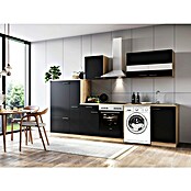 Respekta Küchenzeile Merle (Breite: 310 cm, Schwarz, Mit Elektrogeräten, Mit Waschmaschinennische) | BAUHAUS