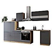 Respekta Küchenzeile Merle (Breite: 310 cm, Grau, Mit Elektrogeräten, Mit Waschmaschinennische) | BAUHAUS
