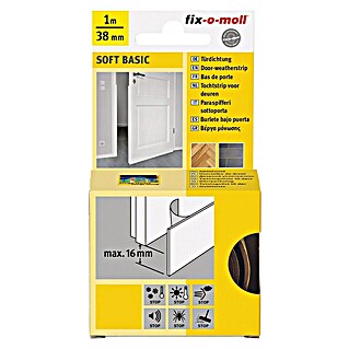 KÄLTESTOPP Türbodendichtung Soft Basic (Braun, 1 m x 38 mm, Spaltenbreiten bis 19 mm)
