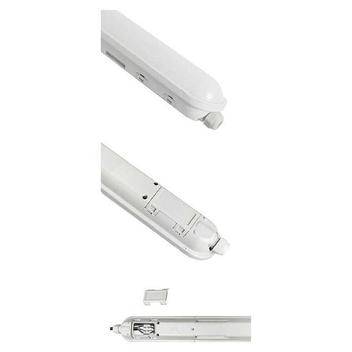Commel LED-Feuchtraumlichtleiste (L x B x H: 118 x 7,2 x 6,1 cm, Lichtfarbe: Neutralweiß, 40 W, IP65) | BAUHAUS