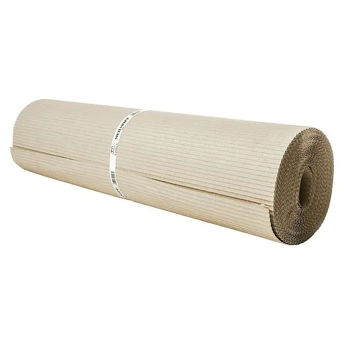 Meha Rippenpappe - 25 m x 120 cm - Rolle Wellpappe zum Verpacken und Schützen von Waren, ideal für Umzüge und Versand. Robustes Material für sicheren Transport.