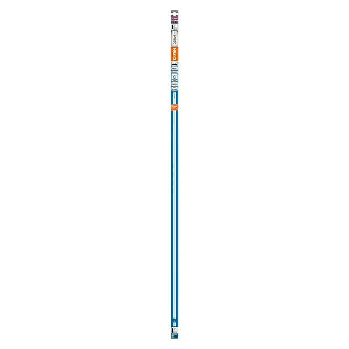 Osram LED-Röhre Tube T8 36 EM Ultra - Länge: 121,3 cm, Tageslichtweiß, 20 W, 2.400 lm, G13 - Osram LED Röhre mit blauem Hintergrund. Die Leuchte ist hell und hat ein schlankes Design. Perfekt für moderne Beleuchtungskonzepte.